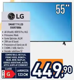 Unieuro LG Smart tv led 55ur78006 offerta