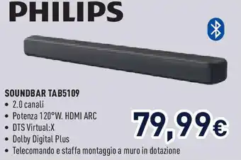 Unieuro PHILIPS Soundbar tab5109 offerta