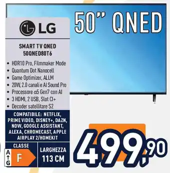 Unieuro LG Smart tv qned 50qned80t6 offerta