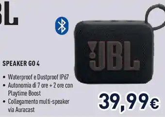 Unieuro JBL Speaker go 4 offerta