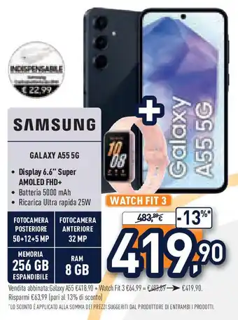 Unieuro SAMSUNG Galaxy a55 5g offerta