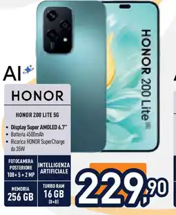 Unieuro HONOR 200 lite 5g offerta