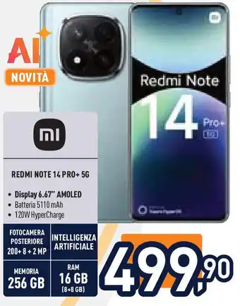 Unieuro MI Redmi note 14 pro+ 5g offerta