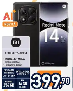 Unieuro MI Redmi note 14 pro 5g offerta