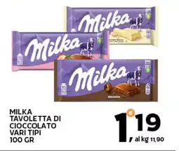 Extra Supermercati Milka tavoletta di cioccolato vari tipi offerta