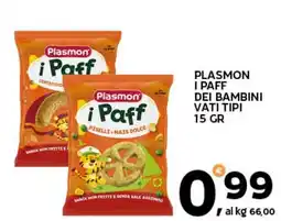 Extra Supermercati Plasmon i paff dei bambini vati tipi offerta