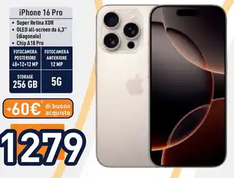 Unieuro iPhone 16 Pro offerta