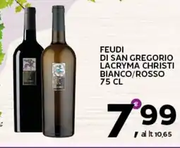 Extra Supermercati Feudi di san gregorio lacryma christi bianco/rosso offerta