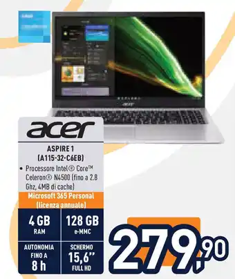 Unieuro ACER Aspire 1 offerta