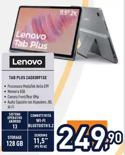 Unieuro LENOVO Tab plus zadx0091se offerta