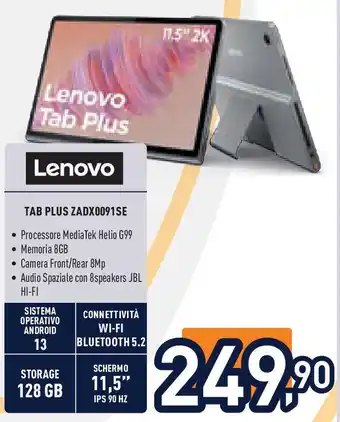 Unieuro LENOVO Tab plus zadx0091se offerta