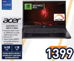 Unieuro ACER Nitro v 15 (anv15-51-98rx) offerta