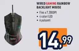 Unieuro IOPLEE Wired gaming rainbow backlight mouse offerta