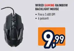 Unieuro IOPLEE Wired gaming rainbow backlight mouse offerta