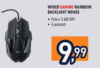 Unieuro IOPLEE Wired gaming rainbow backlight mouse offerta