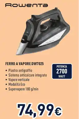 Unieuro ROWENTA Ferro a vapore dw7025 offerta