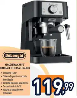 Unieuro DELONGHI Macchina caffe' manuale stilosa ec260bk offerta