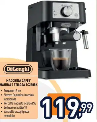 Unieuro DELONGHI Macchina caffe' manuale stilosa ec260bk offerta