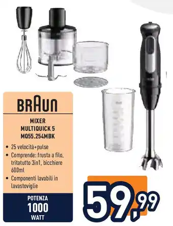 Unieuro BRAUN Mixer multiquick 5 mq55.254mbk offerta