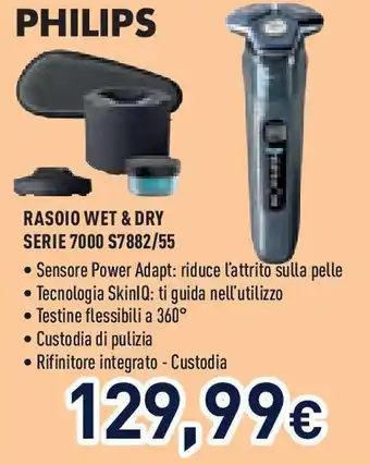 Unieuro PHILIPS Rasoio wet & dry serie 7000 s7882/55 offerta