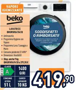 Unieuro BEKO Lavatrice bmurwu41041b offerta