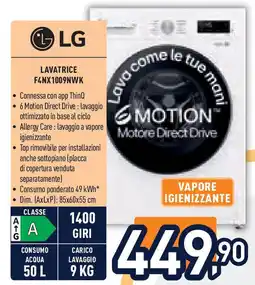 Unieuro LG Lavatrice f4nx1009nwk offerta