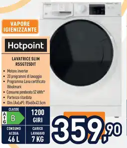 Unieuro HOTPOINT Lavatrice slim rssg725dit offerta