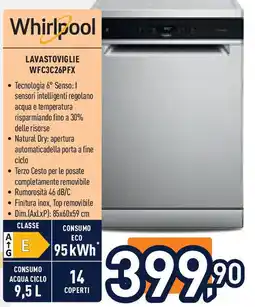 Unieuro WHIRLPOOL Lavastoviglie wfc3c26pfx offerta