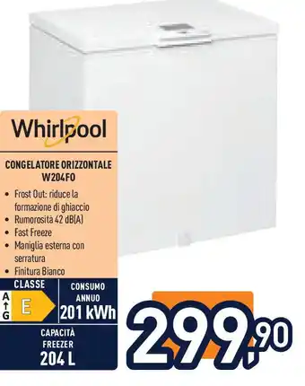 Unieuro WHIRLPOOL Congelatore orizzontale w204fo offerta