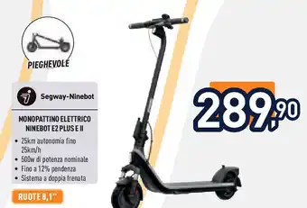 Unieuro SEGWAY-NINEBOT Monopattino elettrico ninebot e2 plus e ii offerta