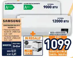 Unieuro SAMSUNG Condizionatore dualsplit 40luzon9+12 offerta