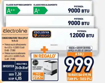 Unieuro ELECTROLINE condizionatore trialsplit 9+9+12 offerta