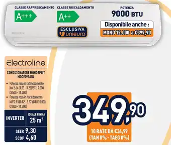 Unieuro ELECTROLINE Condizionatore monosplit mdce093ab4 offerta