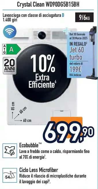 Unieuro SAMSUNG Crystal clean wd90dg5b15bh offerta