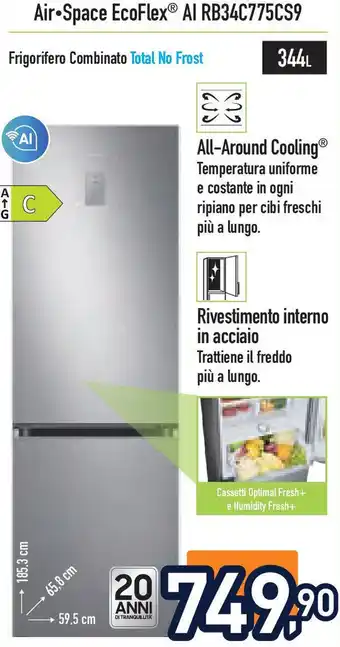 Unieuro SAMSUNG Air space ecoflex al rb34c775cs9 offerta