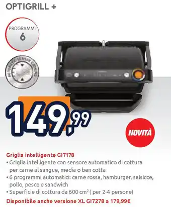 Unieuro MOULINEX Griglia intelligente g17178 offerta