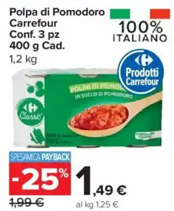 Carrefour Express Polpa di Pomodoro Carrefour offerta