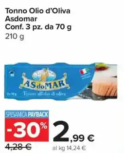 Carrefour Express Tonno Olio d'Oliva Asdomar offerta