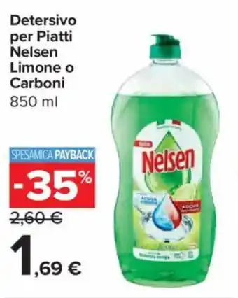 Carrefour Express Detersivo per Piatti Nelsen Limone o Carboni offerta