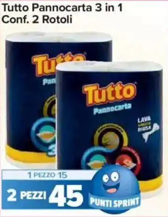 Carrefour Express Tutto Pannocarta 3 in 1 Conf. 2 Rotoli offerta