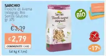 Prezzemolo e Vitale SARCHIO Fiocchi di Avena Integrali Bio Senza Glutine offerta