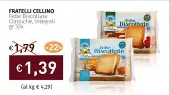 Prezzemolo e Vitale FRATELLI CELLINO Fette Biscottate Classiche, Integrali offerta