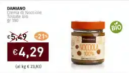 Prezzemolo e Vitale DAMIANO Crema di Nocciole Tostate Bio offerta