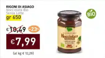 Prezzemolo e Vitale RIGONI DI ASIAGO Nocciolata Bio Senza Latte offerta