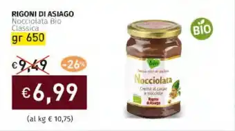 Prezzemolo e Vitale RIGONI DI ASIAGO Nocciolata Bio Classica offerta