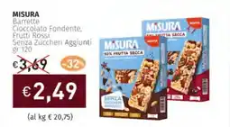 Prezzemolo e Vitale MISURA Barrette Cioccolato Fondente, Frutti Rossi Senza Zuccheri Aggiunti offerta