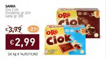 Prezzemolo e Vitale SAIWA Oro Ciok Fondente Latte offerta