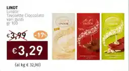 Prezzemolo e Vitale LINDT Lindor Tavolette Cioccolato vari gusti offerta