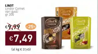 Prezzemolo e Vitale LINDT Lindor Cornet vari gusti offerta