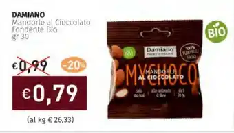 Prezzemolo e Vitale DAMIANO Mandorle al Cioccolato Fondente Bio offerta